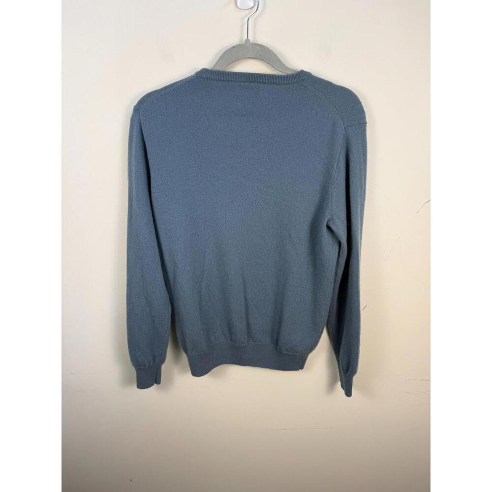 J. Crew Crew Neck 100% Cashmere Pullover Sweater Blue Medium - Picture 3 of 5
